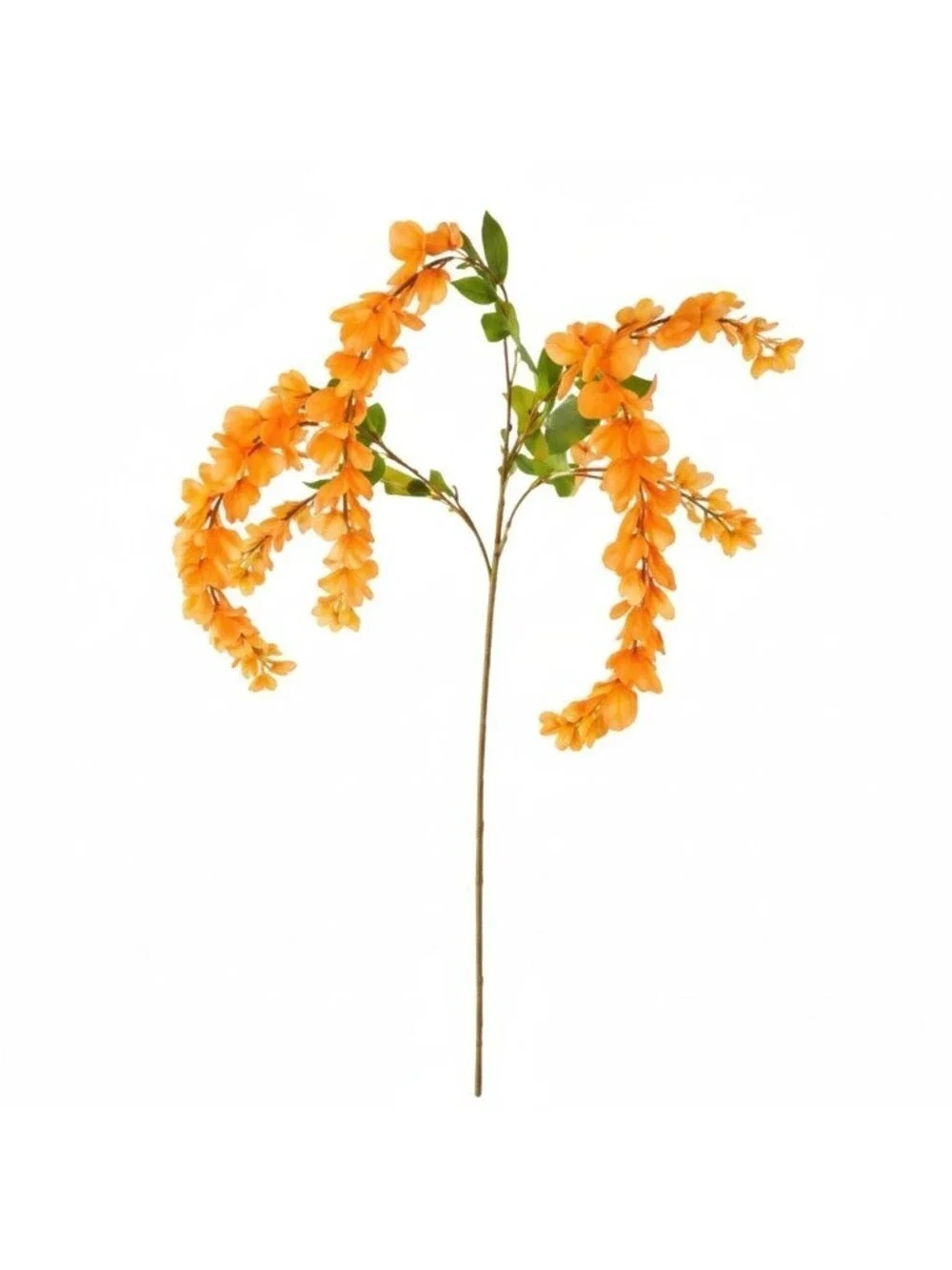 Orange Wisteria Stem 43 Inch Artificial Hanging Flowers Tangerine Silk Wisteria